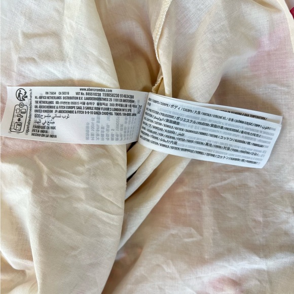 ABERCROMBIE & FITCH Floral Ruffle Tiered Mini Dress Pink Small - Picture 8 of 11